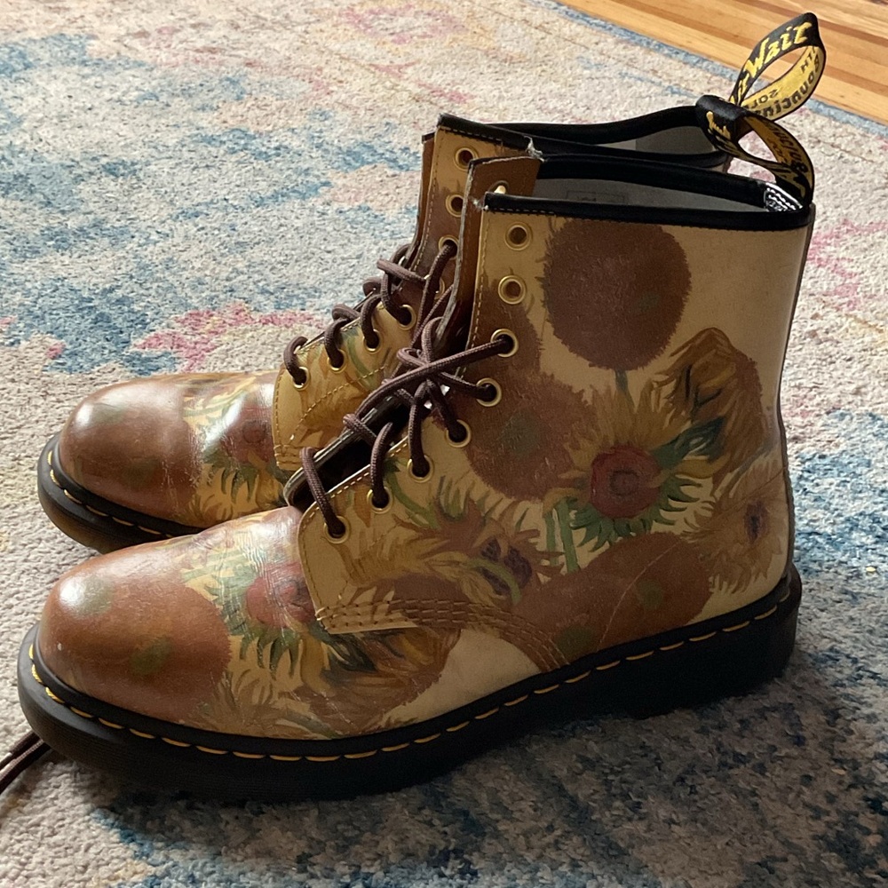 Dr Martens Van Gogh 1460 Sunflower Boots Limited Edition